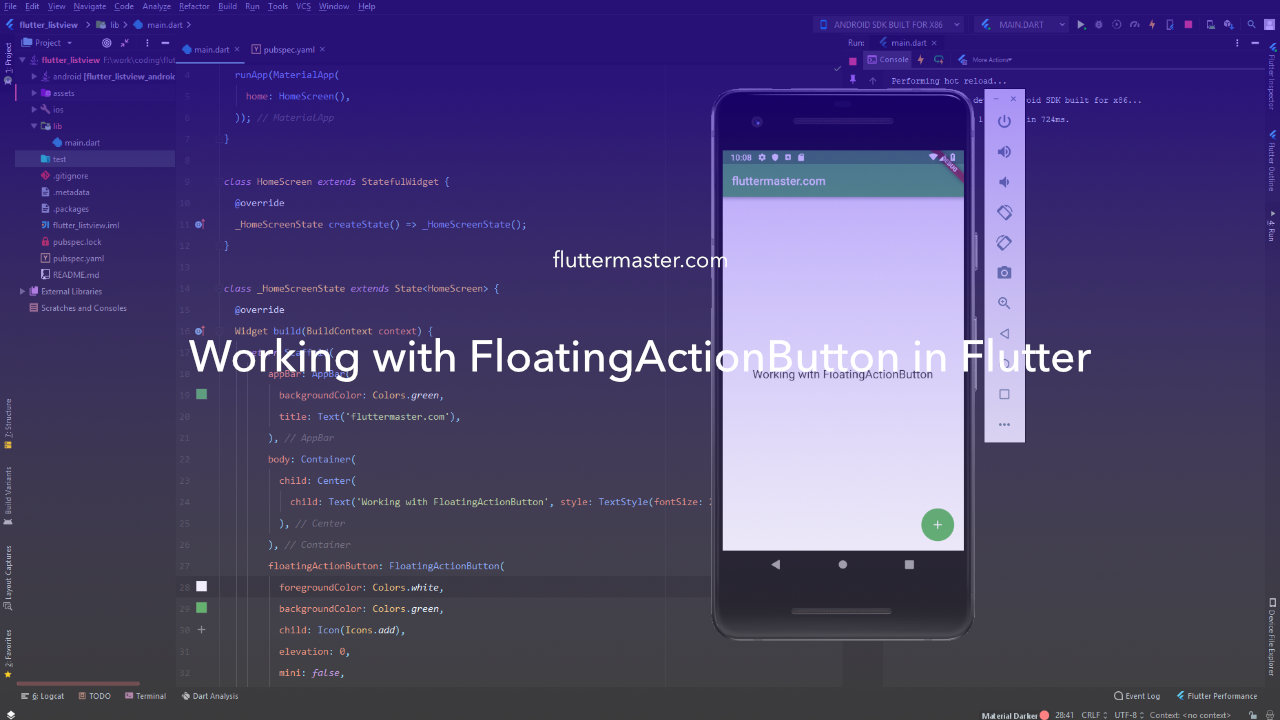 1280x720 Working With Floatingactionbutton In Flutter Fluttermaster