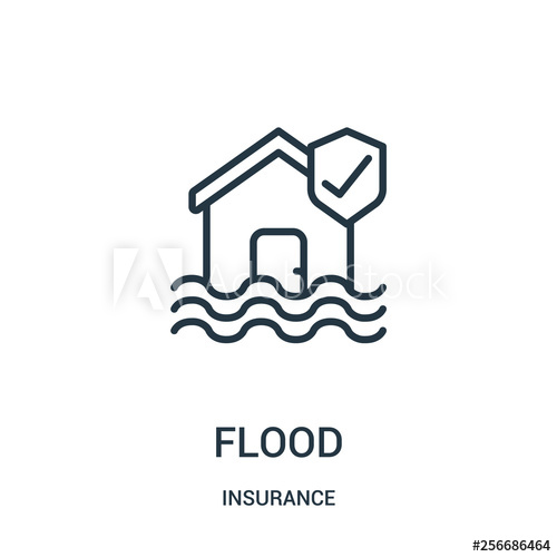 500x500 Flood Icon Vector From Insurance Collection Thin Line Flood