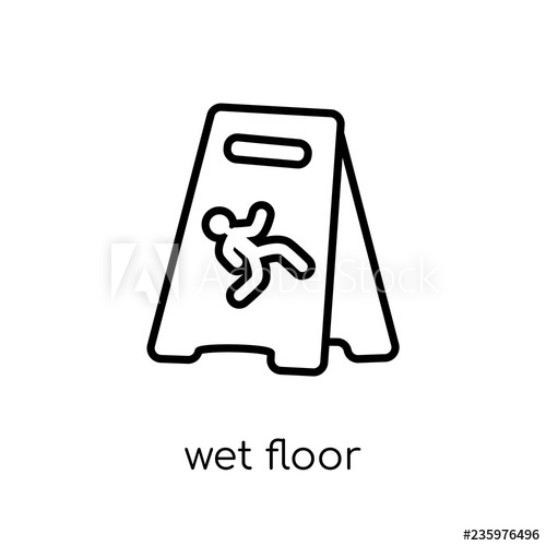 500x500 Wet Floor Icon Trendy Modern Flat Linear Vector Wet Floor Icon