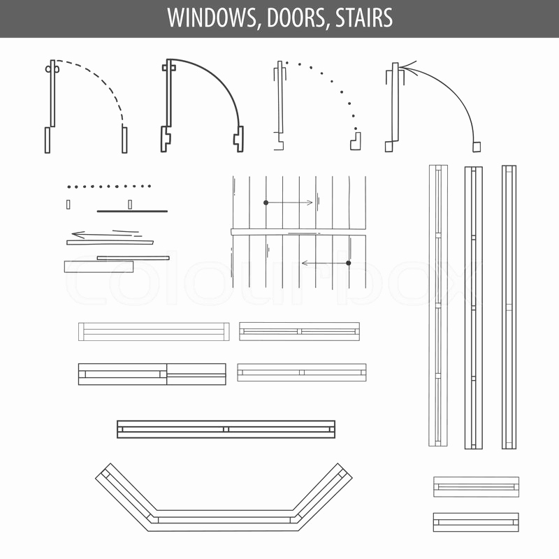 800x800 Door Icon Floor Plan Elegant Set Of Linear Icons For Interior Top