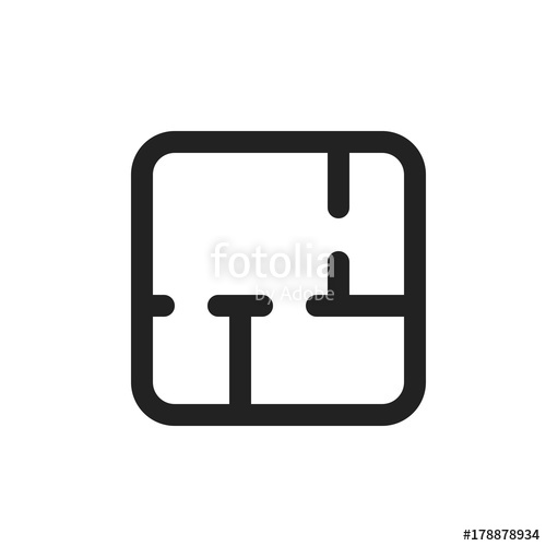500x500 Floor Plan Icon Simple Line Vector Stock Image And Royalty Free
