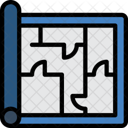 256x256 Floor Plan Icon Of Colored Outline Style