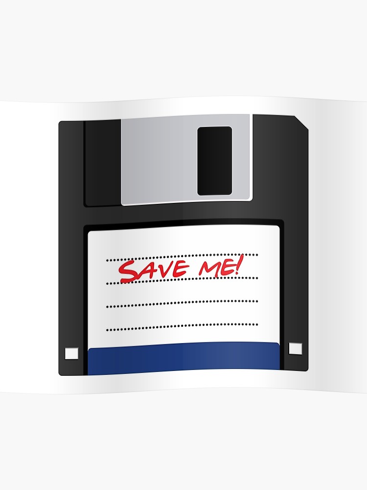 750x1000 Flat Floppy Disk Icon Poster