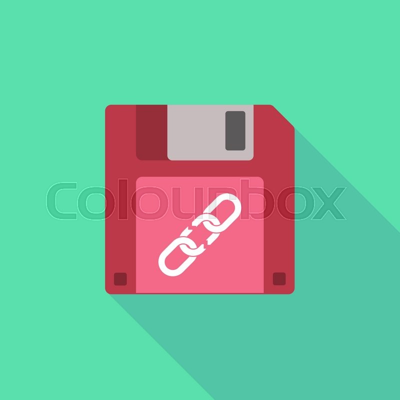 800x800 Illustration Of A Long Shadow Floppy Stock Vector Colourbox