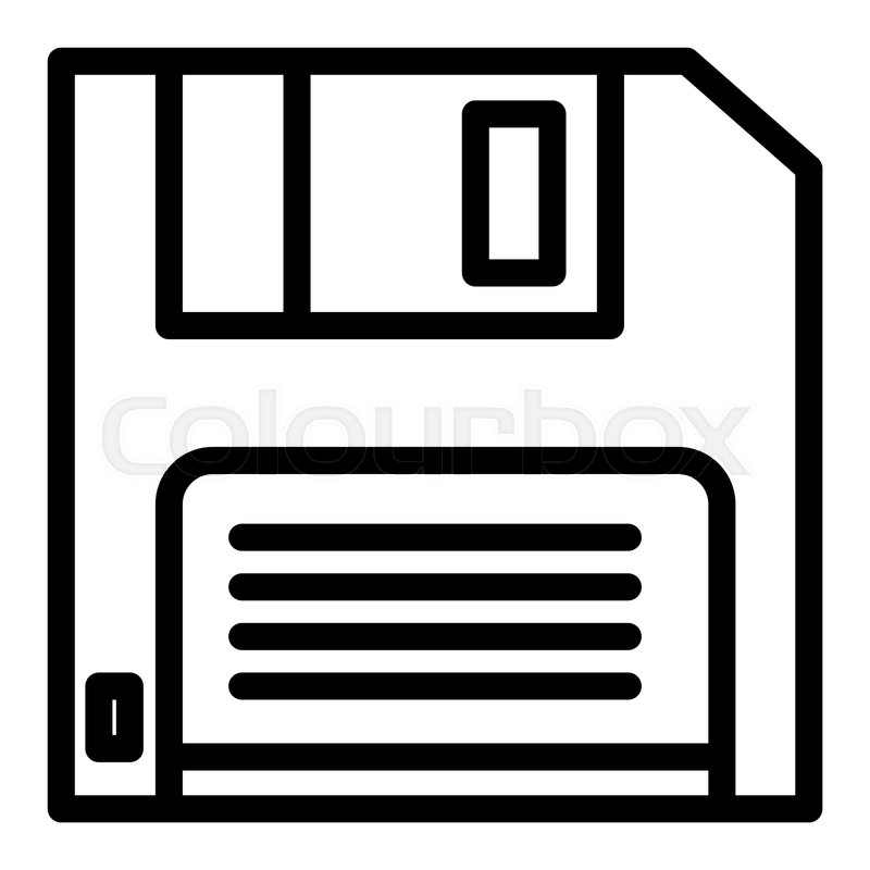 800x800 Diskette Line Icon Floppy Disk Vector Stock Vector Colourbox
