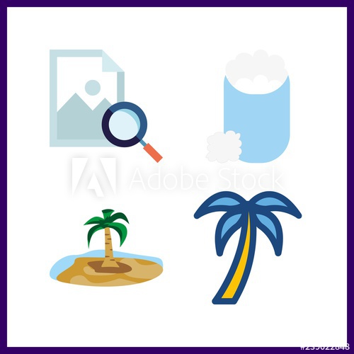 500x500 Flora Icon Vector Illustration Flora Set Palm And Cotton Icons