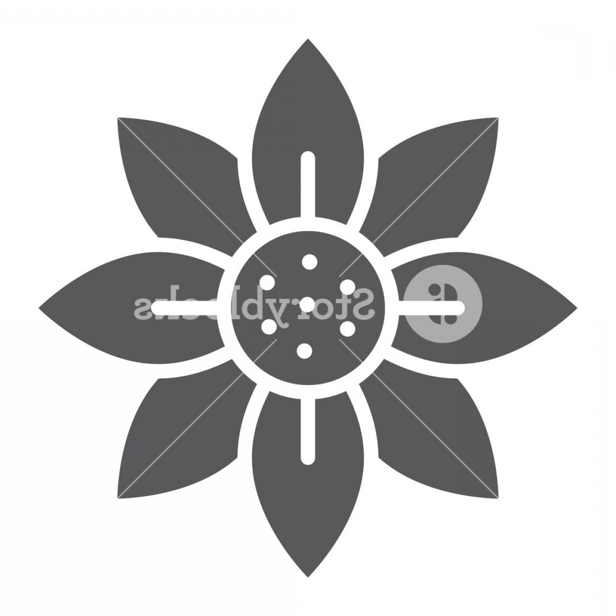 1200x1200 Flower Glyph Icon Blossom And Flora Floral Sign Vector Graphics