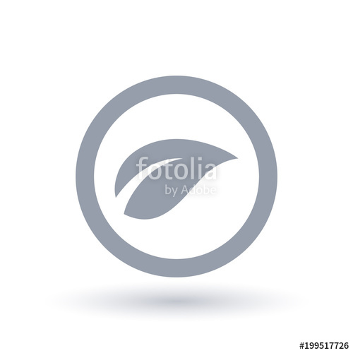 500x500 Bio Leaf Icon In Circle Outline Eco Nature Plant Flora Symbol