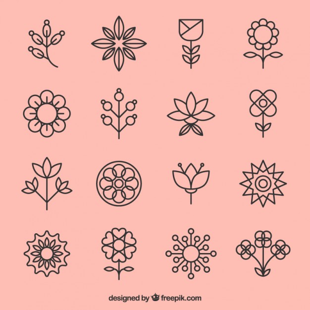 626x626 Flower Icons Vector Free Download