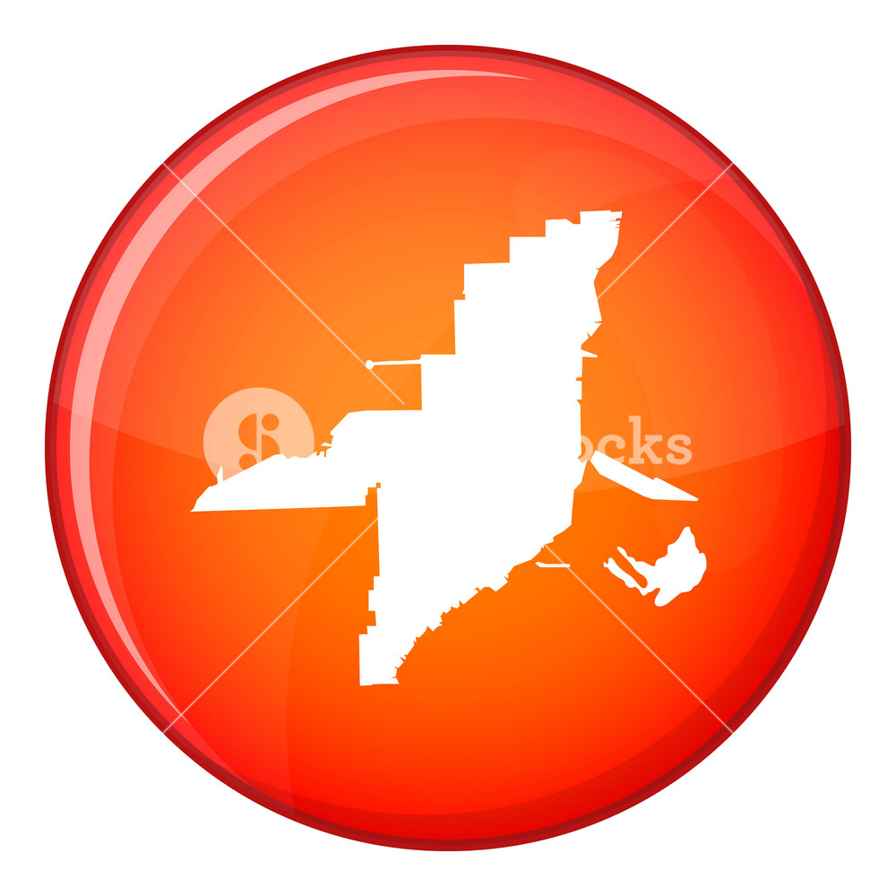 1000x1000 Florida Map Icon In Red Circle Isolated On White Background