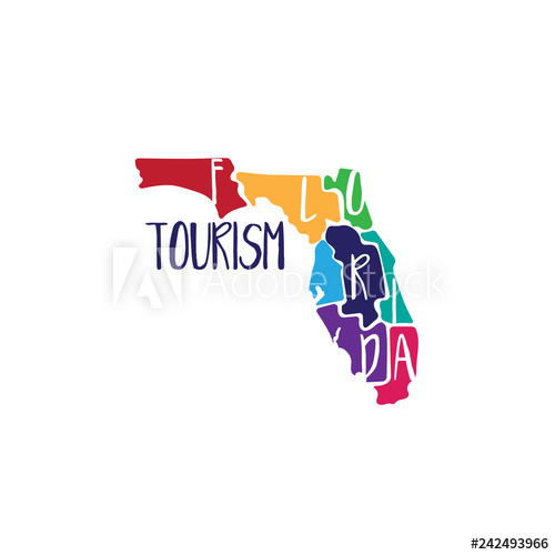 500x500 Template Icon Of Art Florida Map Vector Illustration