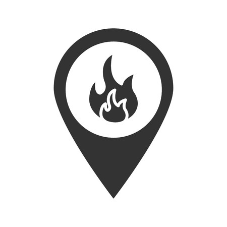 450x450 Fire Location Glyph Icon Map Pinpoint With Flame Inside