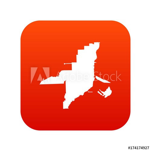 500x500 Florida Map Icon Digital Red