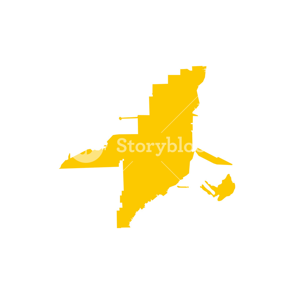 1000x1000 Florida Yellow Map Icon In Flat Style On A White Background