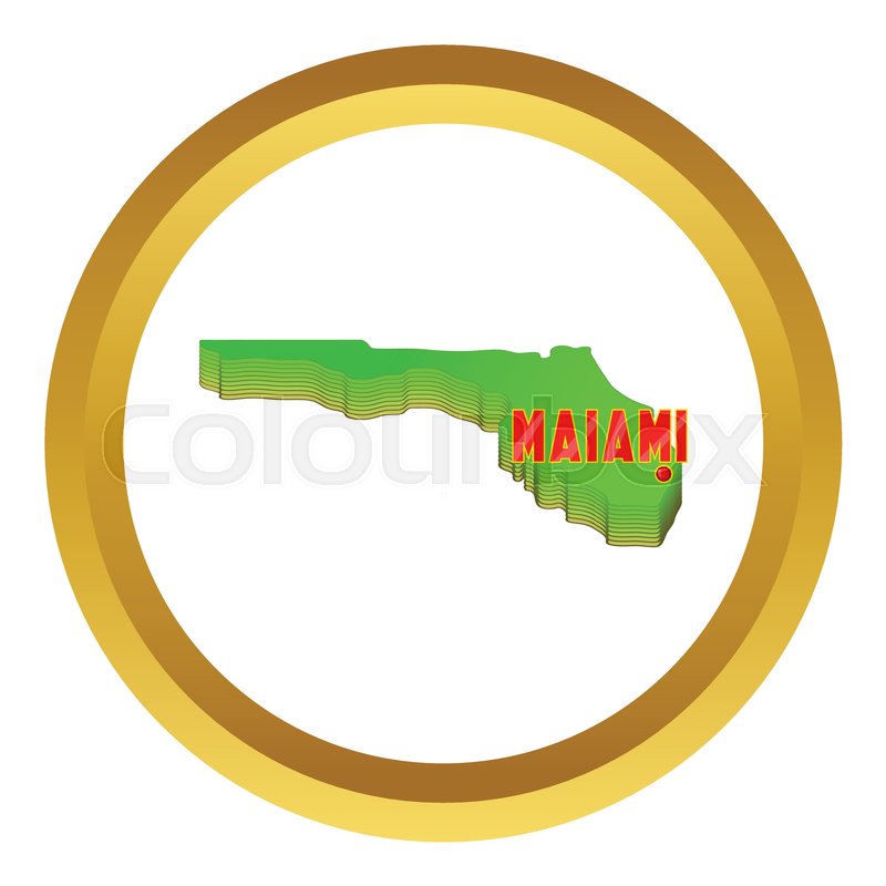 800x800 Map Of Florida With Miami Vector Icon Stock Vector Colourbox