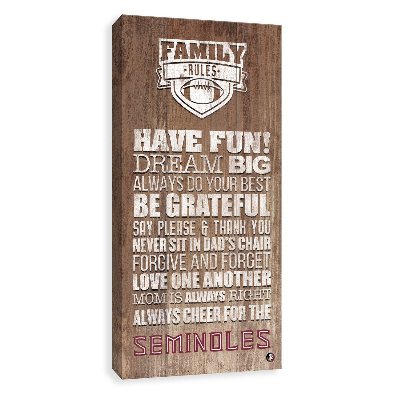 1280x1280 Florida State Seminoles Family Rules Icon Wood