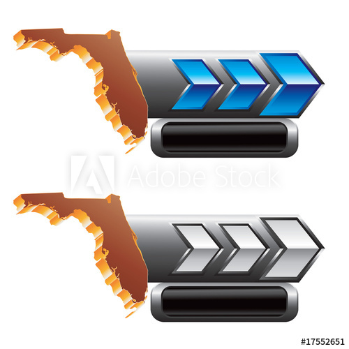 500x500 Florida State Icon On Blue And Silver Arrow Templates