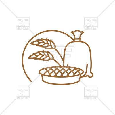 400x400 Flour Bag And Pie Icon Vector Image Of Food And Beverages