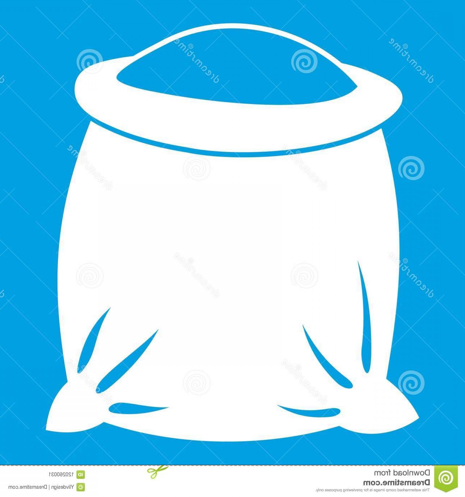 1560x1668 Sack Full Flour Icon White Isolated Blue Background Vector