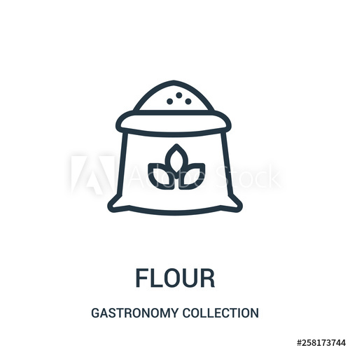 500x500 Flour Icon Vector From Gastronomy Collection Collection Thin Line