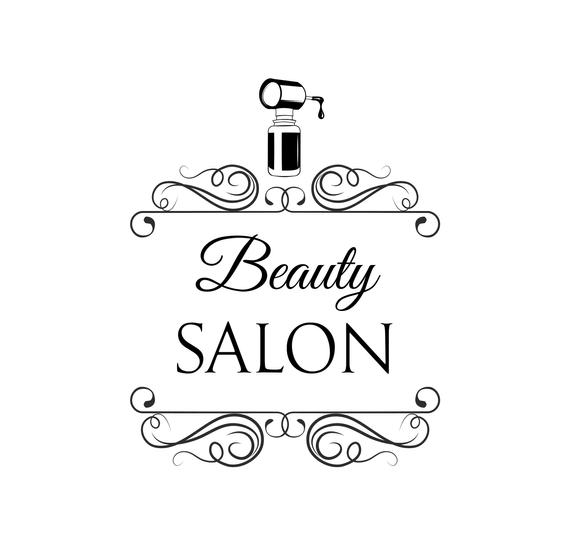 570x545 Beauty Salon Label Nail Polish Icon Swirls Flourish Etsy