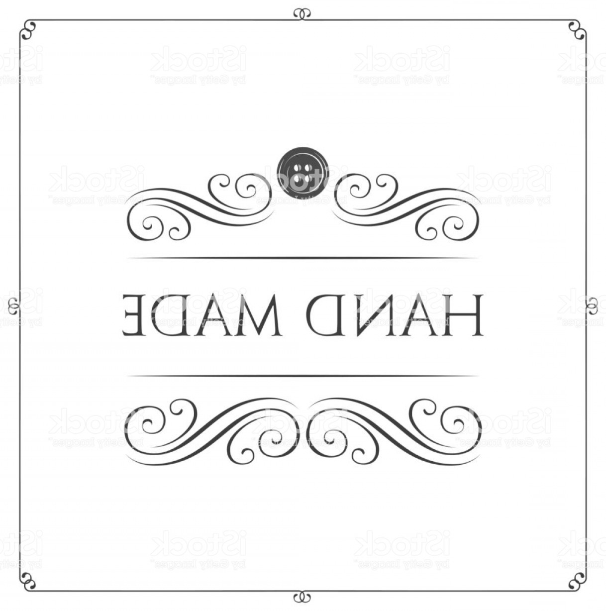 1218x1228 Hand Made Logo Label Badge Button Icon Swirls Flourish