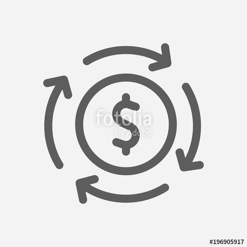 500x500 Money Flow Icon Line Symbol Isolated Vector Illustration Of Icon