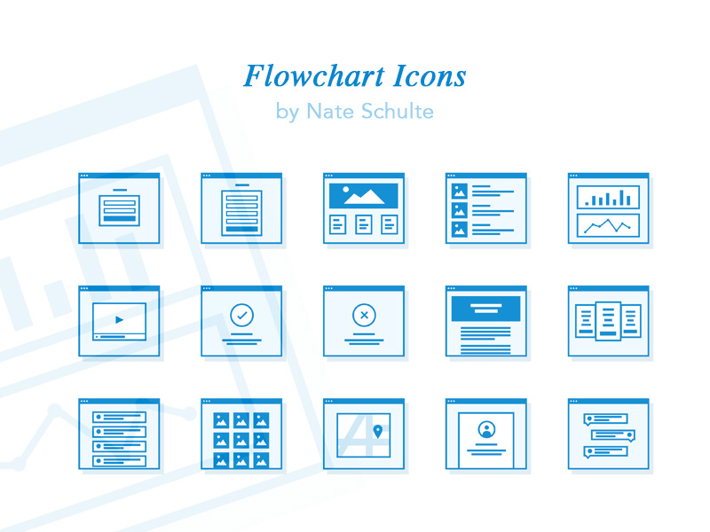 800x600 Flowchart Icon Set Sketch Freebie