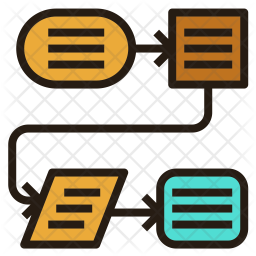 256x256 Flowchart Icon Of Colored Outline Style
