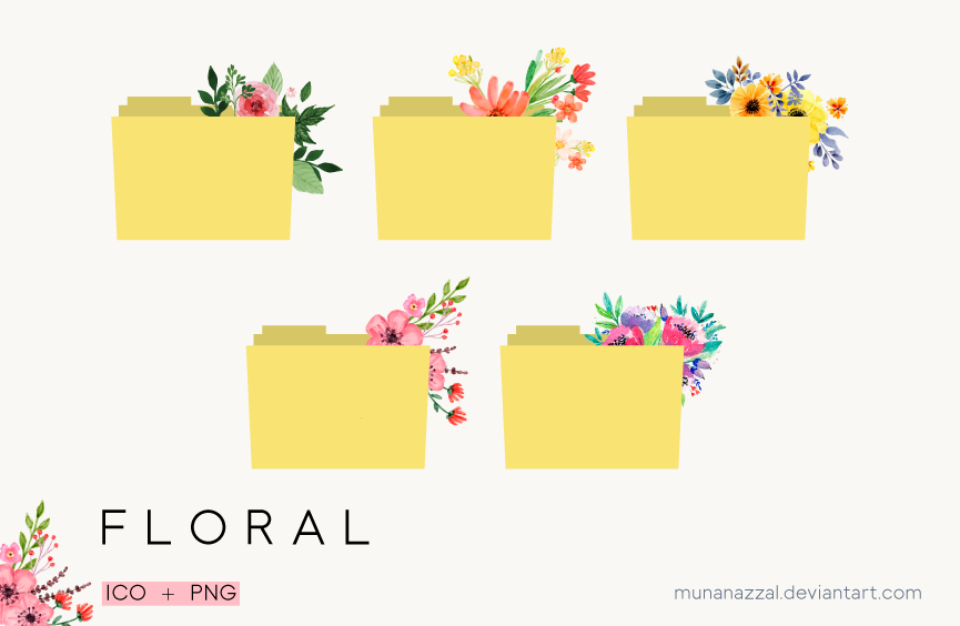 Free Floral Folders Icons Set 865x564 Free Floral Folders Icons Set