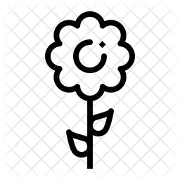 256x256 Flower Icon Of Line Style