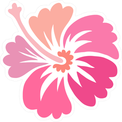 250x250 Pink Hibiscus Flower Icon Sticker