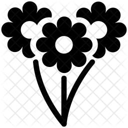 256x256 Daisy Flower Icon Of Glyph Style