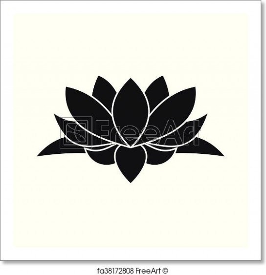 544x563 Free Art Print Of Lotus Flower Icon, Simple Style Lotus Flower