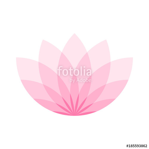 500x500 Pink Lotus Flower Icon Symbol Of Yoga And Beauty Vector