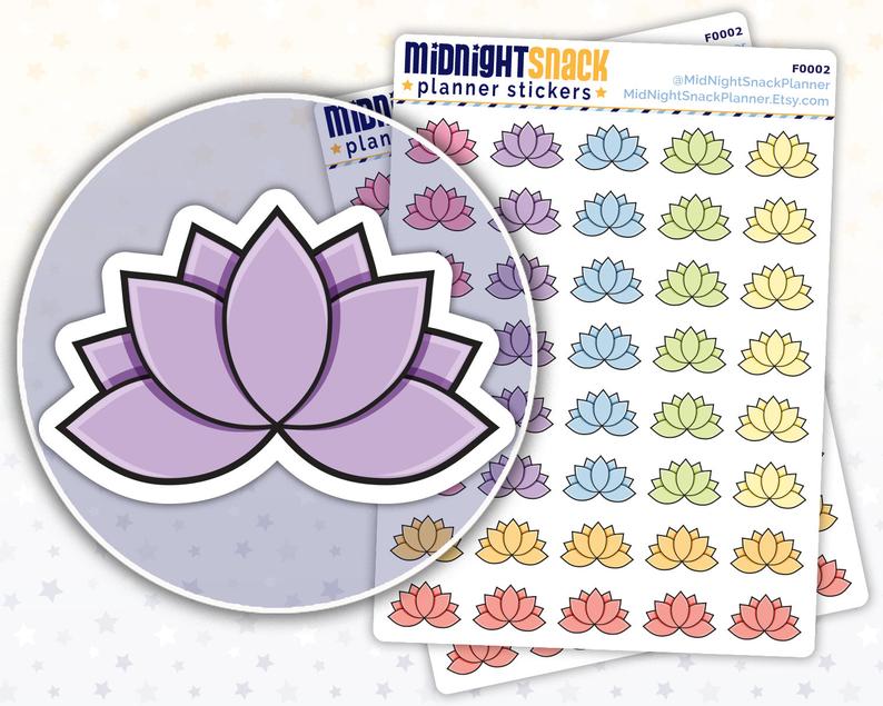 794x635 Yoga Planner Stickers Lotus Flower Icon Stickers Etsy