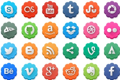 390x260 Facebook Icon Modern Social Media Flowers Iconset Lunartemplates