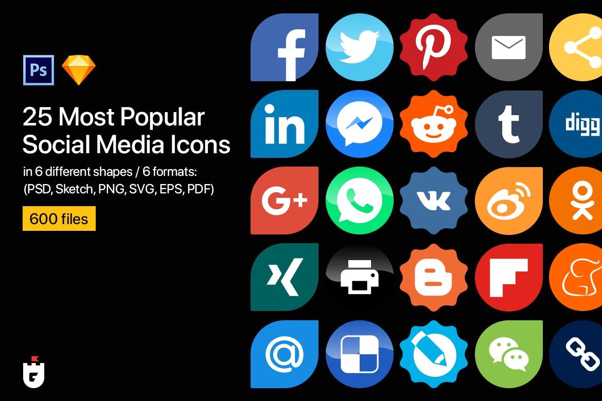 1170x780 Most Popular Social Media Icons Facebook Marketing Pins