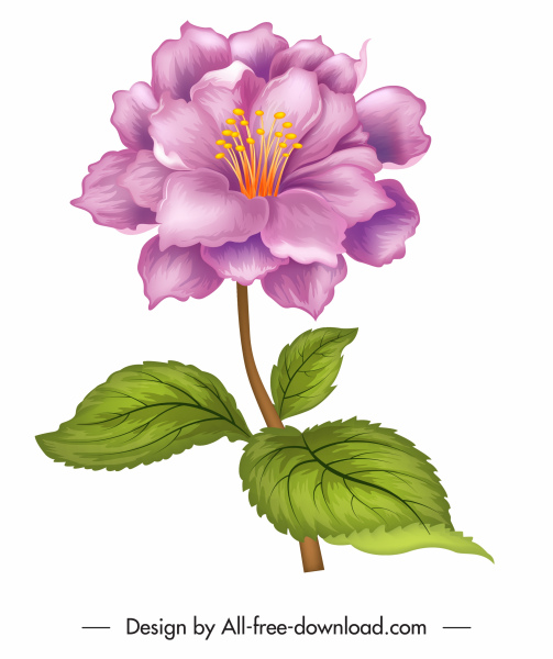 503x600 Flower Icon Colorful Classical Handdrawn Sketch Free Vector