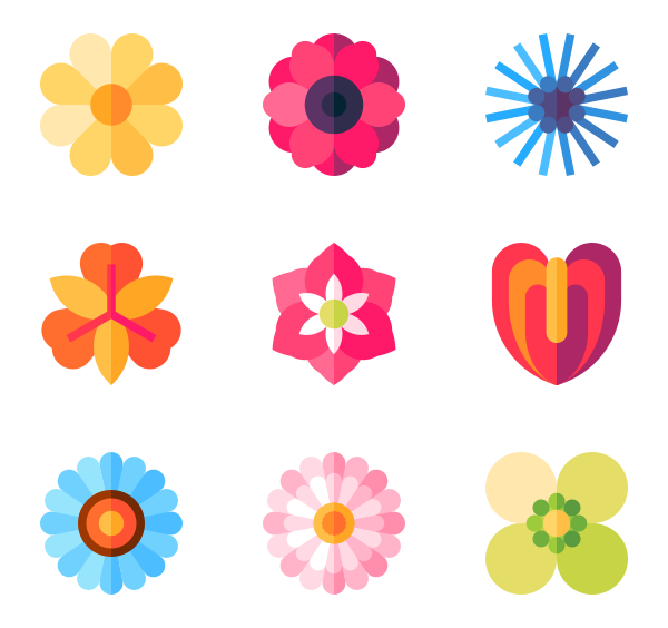 600x564 Blooming Flower Icons