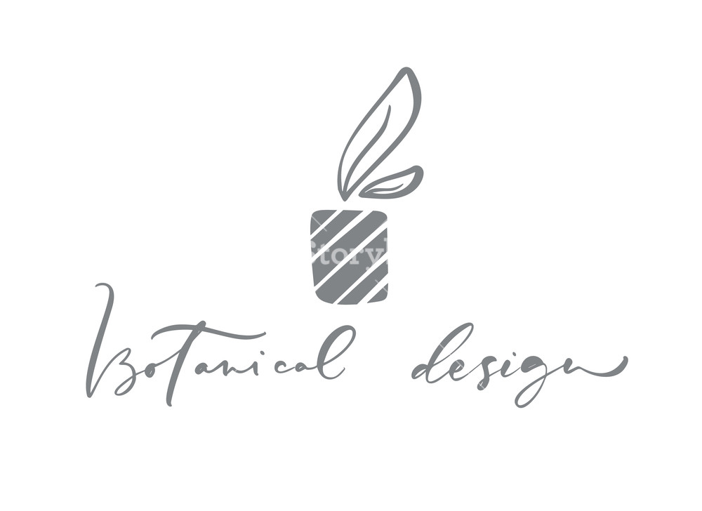 1000x728 Botanical Design Text Vector Trendy Scandinavian Floral Hand