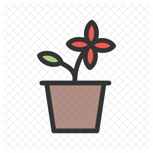 512x512 Flower Pot Icon Of Colored Outline Style
