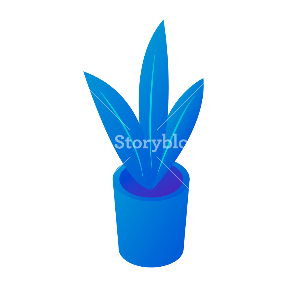 1000x1000 Blue Abstract Flower Pot Icon Isometric Of Blue Abstract Flower