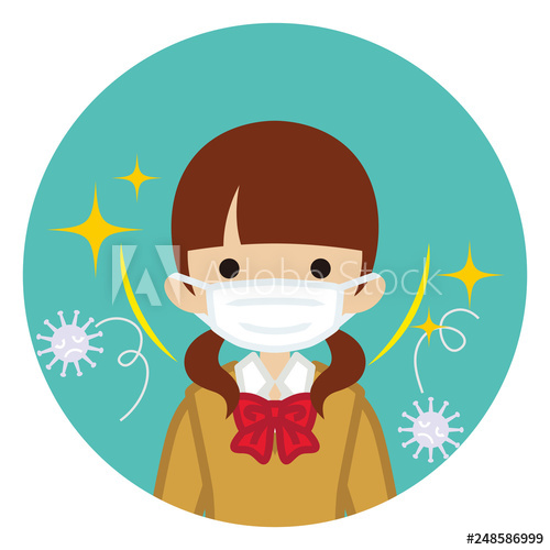 500x500 Female Student Wearing A Mask For Prevent Flu Virus