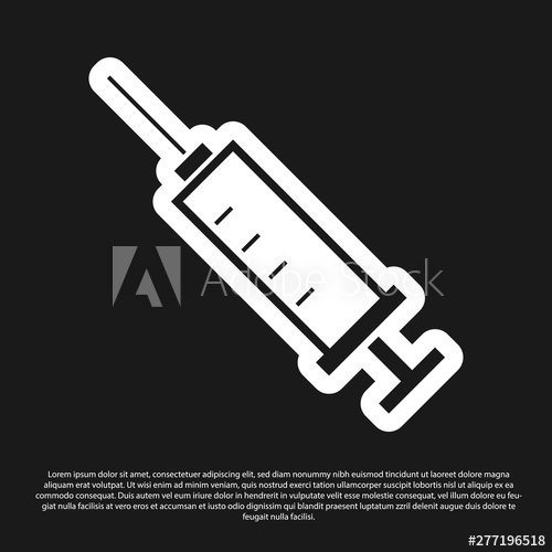 500x500 Black Syringe Icon Isolated On Black Background Syringe
