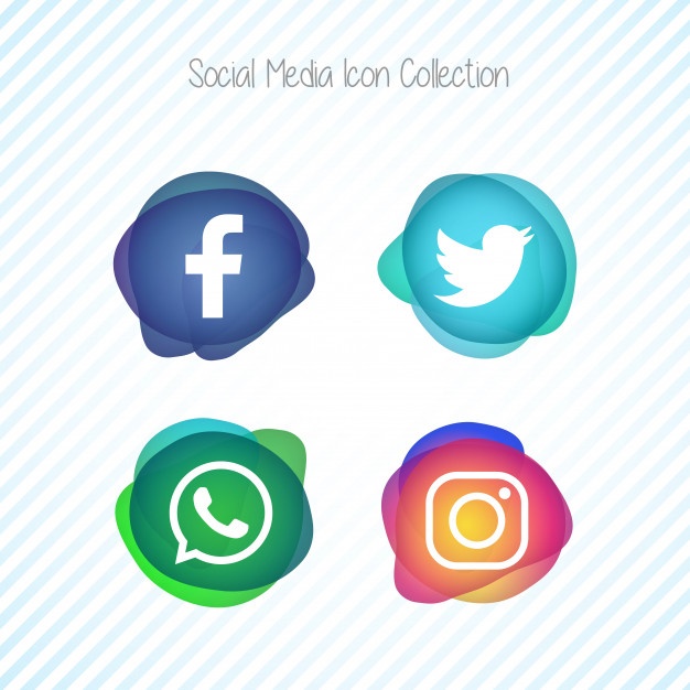 626x626 Creative Memephis Fluid Social Media Icons Set Vector Free Download