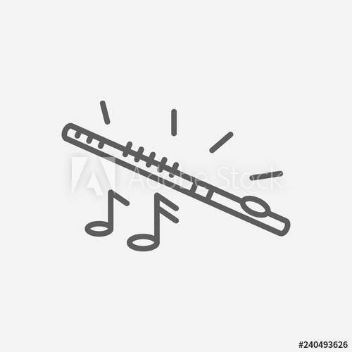 500x500 Flute Icon Line Symbol Isolated Vector Illustration Of Icon Sign
