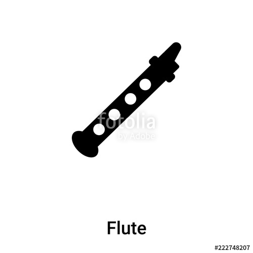 500x500 Flute Icon Vector Isolated On White Background, Logo Concept