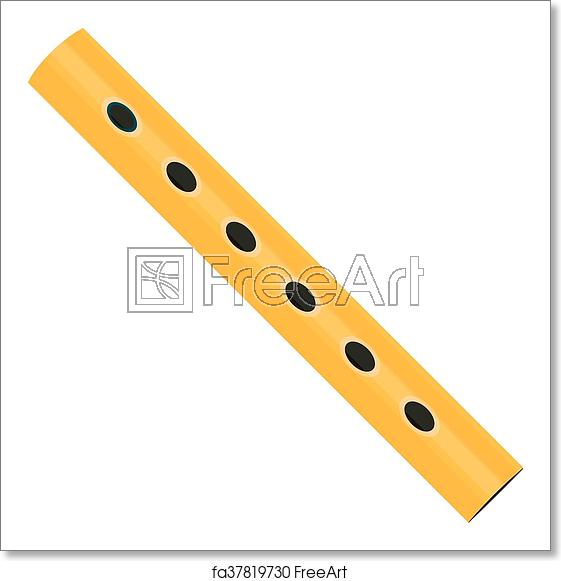561x581 Free Art Print Of Wooden Flute Icon In The Style Of Cartoons