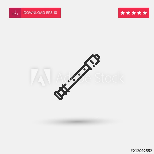 500x500 Outline Flute Icon Isolated On Grey Background Modern Simple Flat